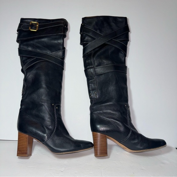 Chloe Black Leather Knee-High Boots size 38 / 8 - Picture 2 of 13
